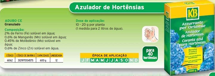 Adubo Azulador Hortênsias